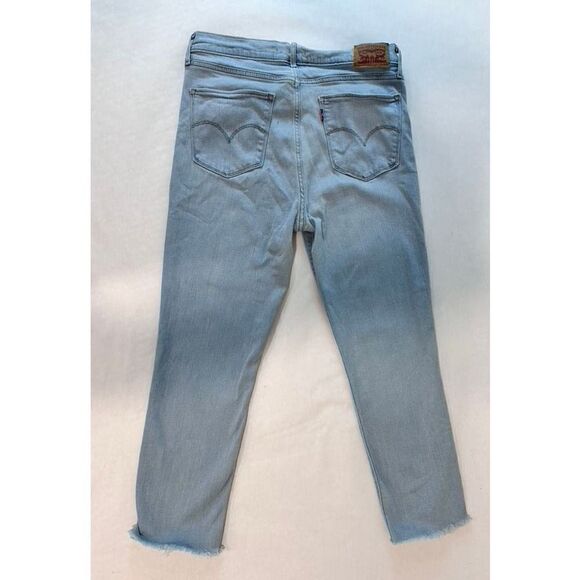 Levi's 724 High Rise Straight Jeans Light Wash Raw Hem - Size 31 - Picture 3 of 9
